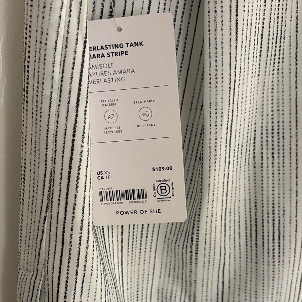 Athleta Black and White Striped Tank Top - Picture 5 of 6
